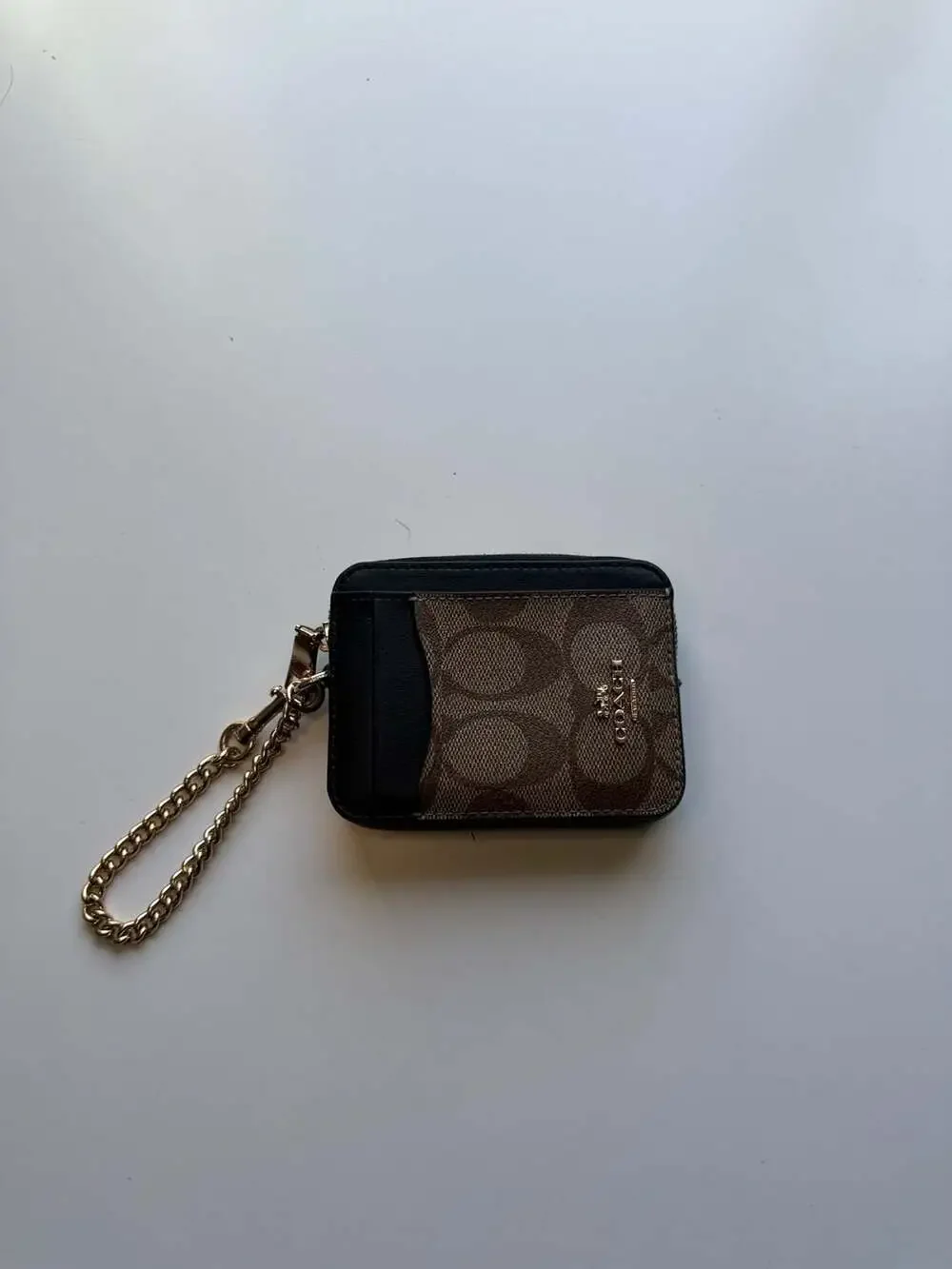 Coach Zip Card Case In Signature Canvas